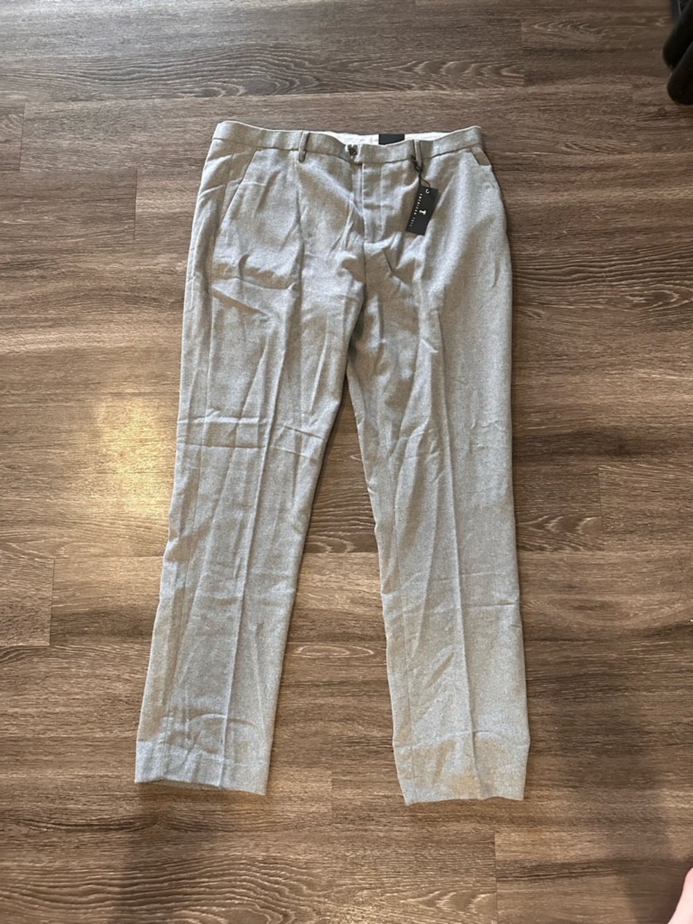 American Tall Dress Pants Wool Blend Stretch Gray Flat Front Men 42x36 men’s NWT
